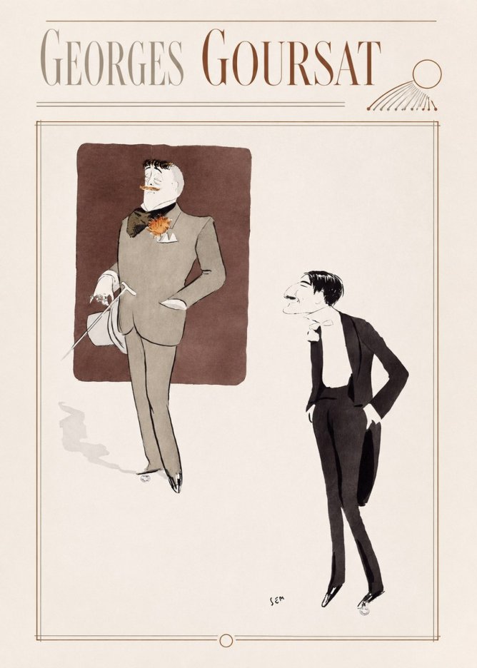Georges Goursat High Society Caricature No6 - Juliste