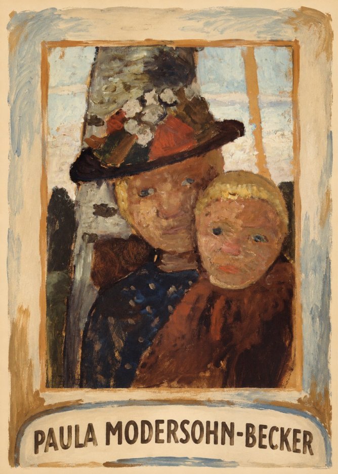 Paula Modersohn-Becker Mother and Child with Hat No3 - Juliste