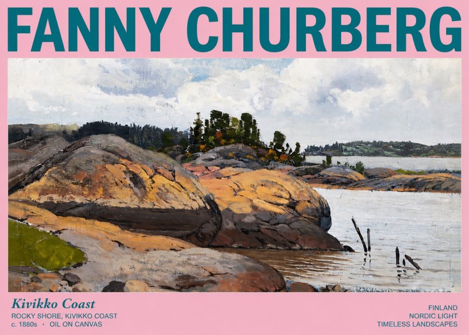 Fanny Churberg Rocky Shore · Kivikko Coast No3 - Juliste