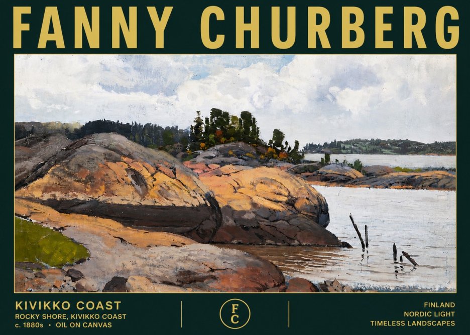 Fanny Churberg Rocky Shore · Kivikko Coast No5 - Juliste