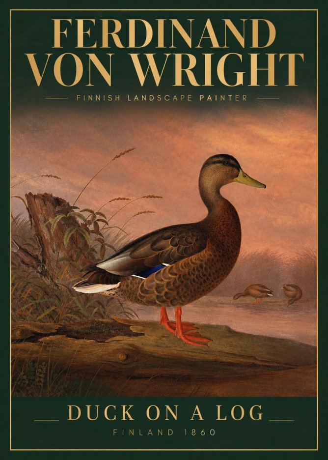 Ferdinand von Wright Wild Duck No4 - Juliste