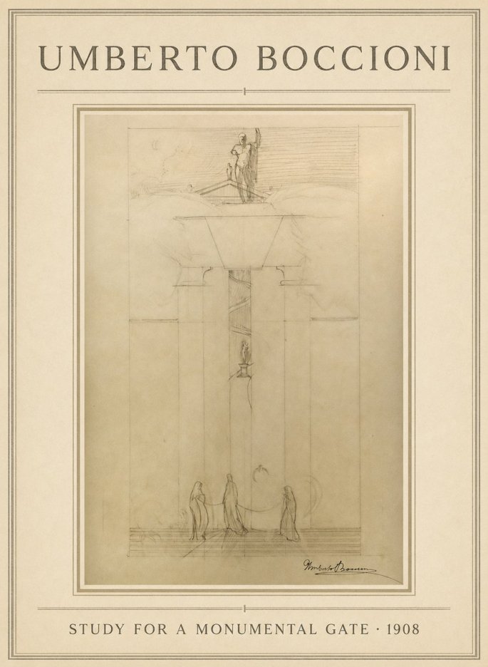 Umberto Boccioni Study for a Monumental Gate No1 - Juliste