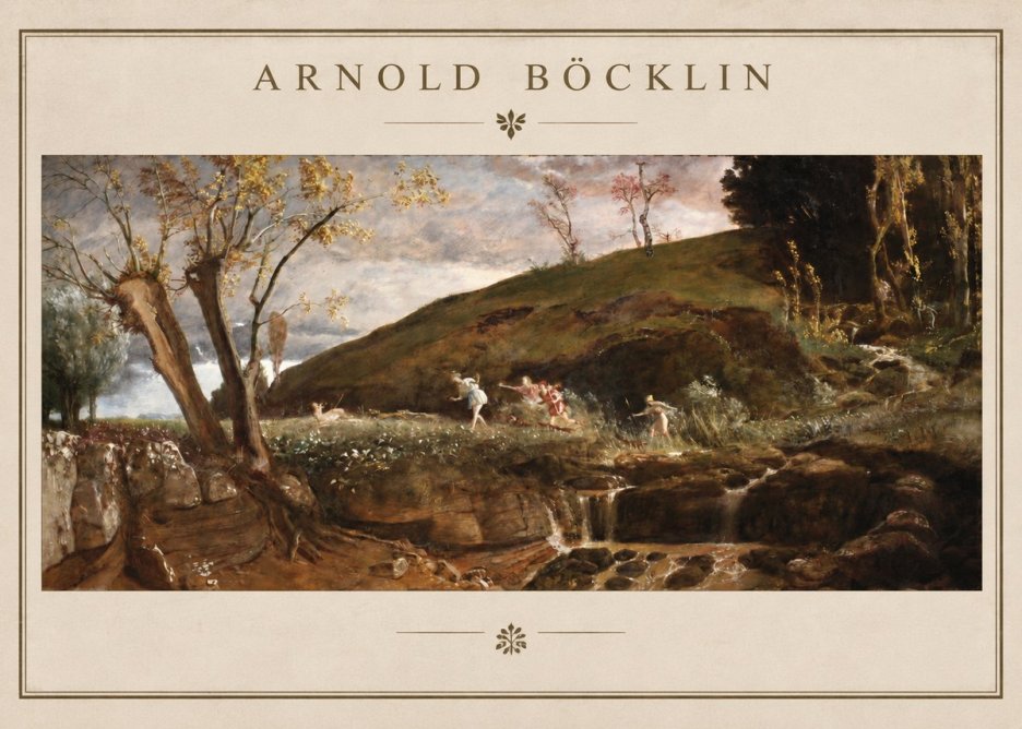 Arnold Böcklin Nymphs and Satyr No2 - Juliste