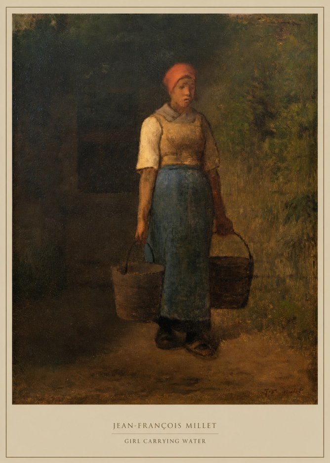 Jean-François Millet Girl Carrying Water No5 - Juliste