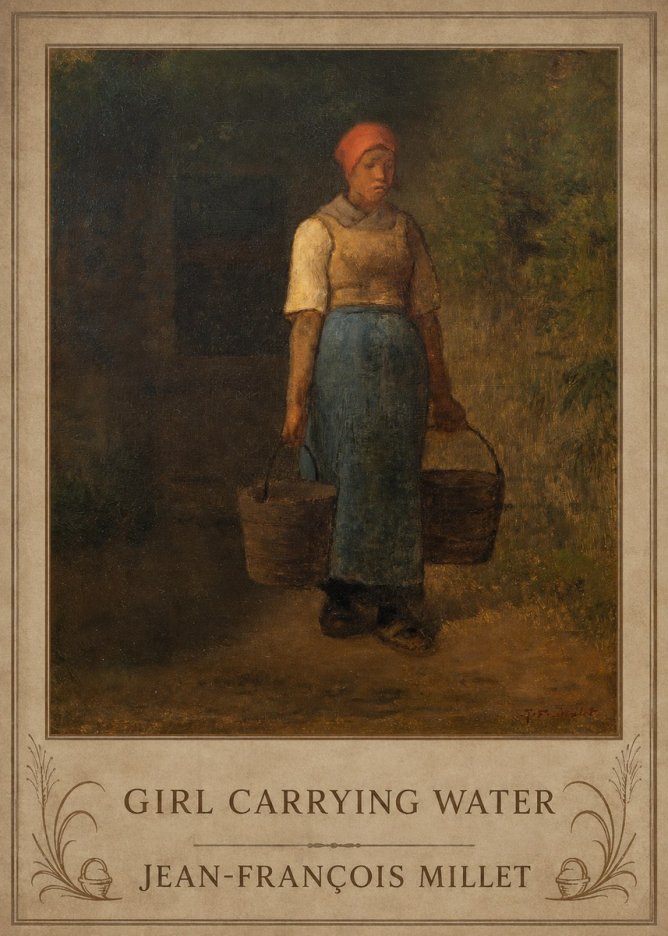 Jean-François Millet Girl Carrying Water No6 - Juliste