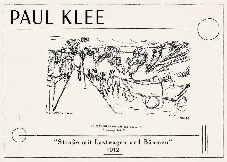Paul Klee Straße Mit Lastwagen Und Bäumen No1 - Juliste