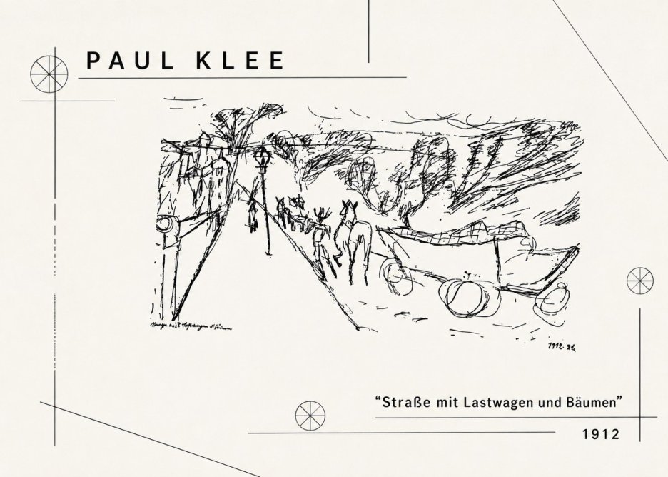 Paul Klee Straße Mit Lastwagen Und Bäumen No2 - Juliste