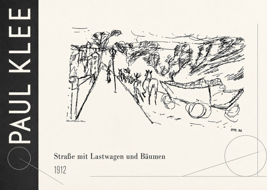 Paul Klee Straße Mit Lastwagen Und Bäumen No3 - Juliste