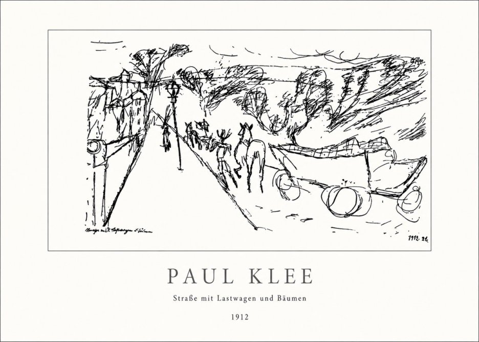 Paul Klee Straße Mit Lastwagen Und Bäumen No4 - Juliste