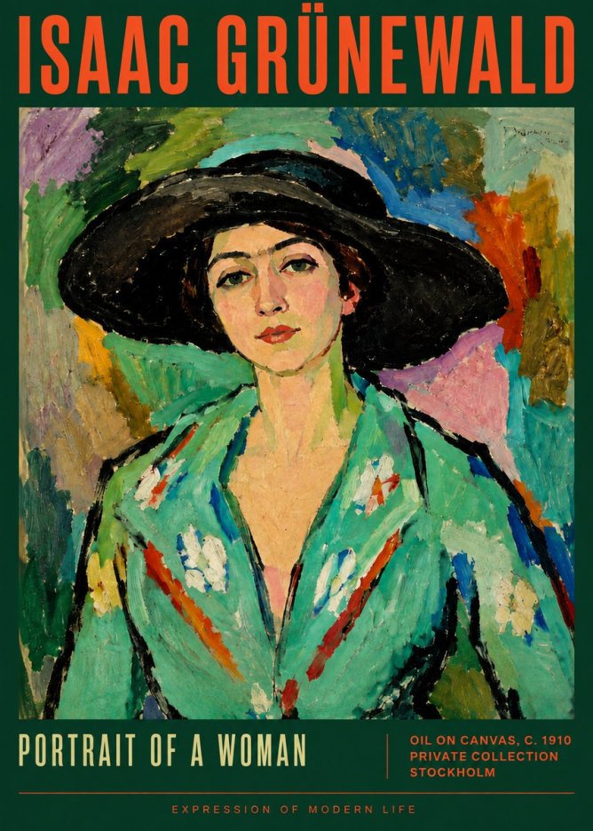 Isaac Grünewald Portrait of a Woman No4 - Juliste