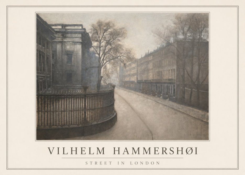 Vilhelm Hammershøi Street in London No1 - Juliste