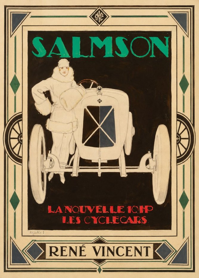 René Vincent Salmson La Nouvelle 10Hp Les Cyclecars No1 - Juliste