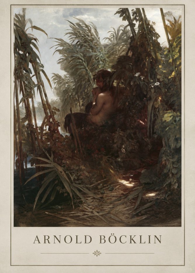 Arnold Böcklin Faun Playing the Panpipes No2 - Juliste