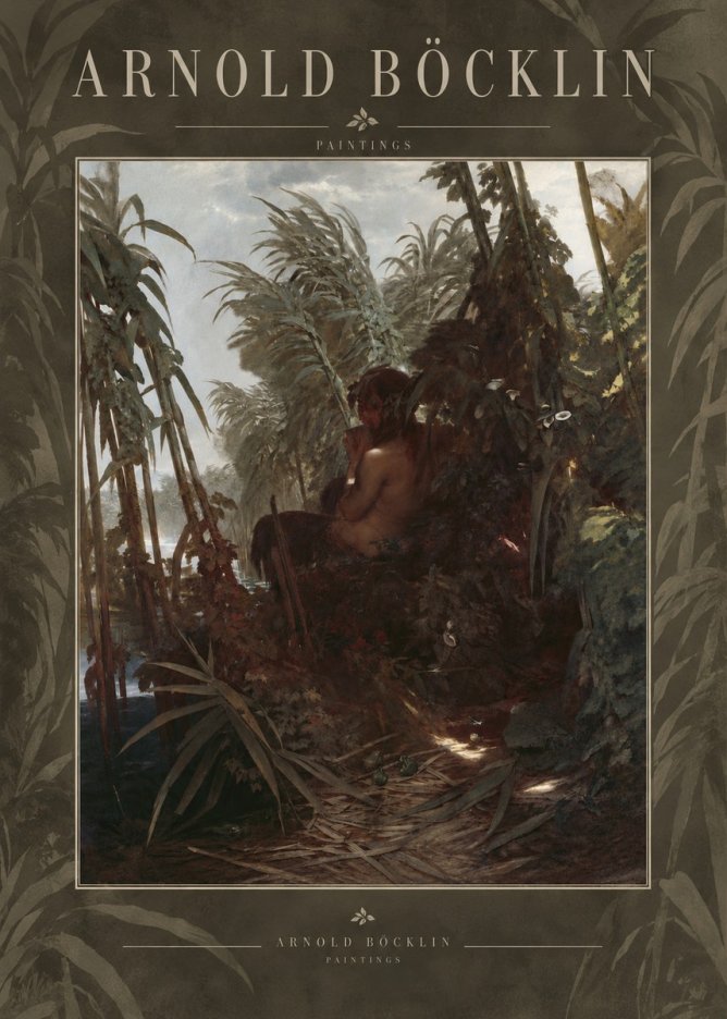 Arnold Böcklin Faun Playing the Panpipes No6 - Juliste