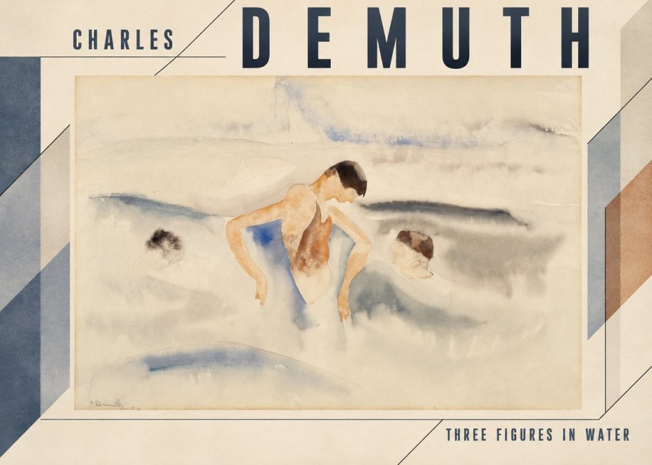 Charles Demuth Three Figures in Water No4 - Juliste