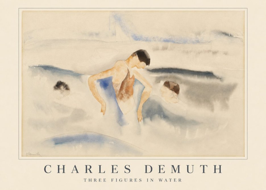 Charles Demuth Three Figures in Water No5 - Juliste