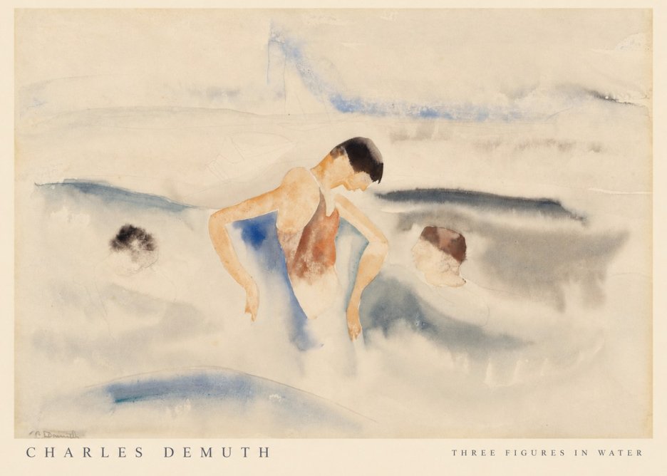 Charles Demuth Three Figures in Water No6 - Juliste