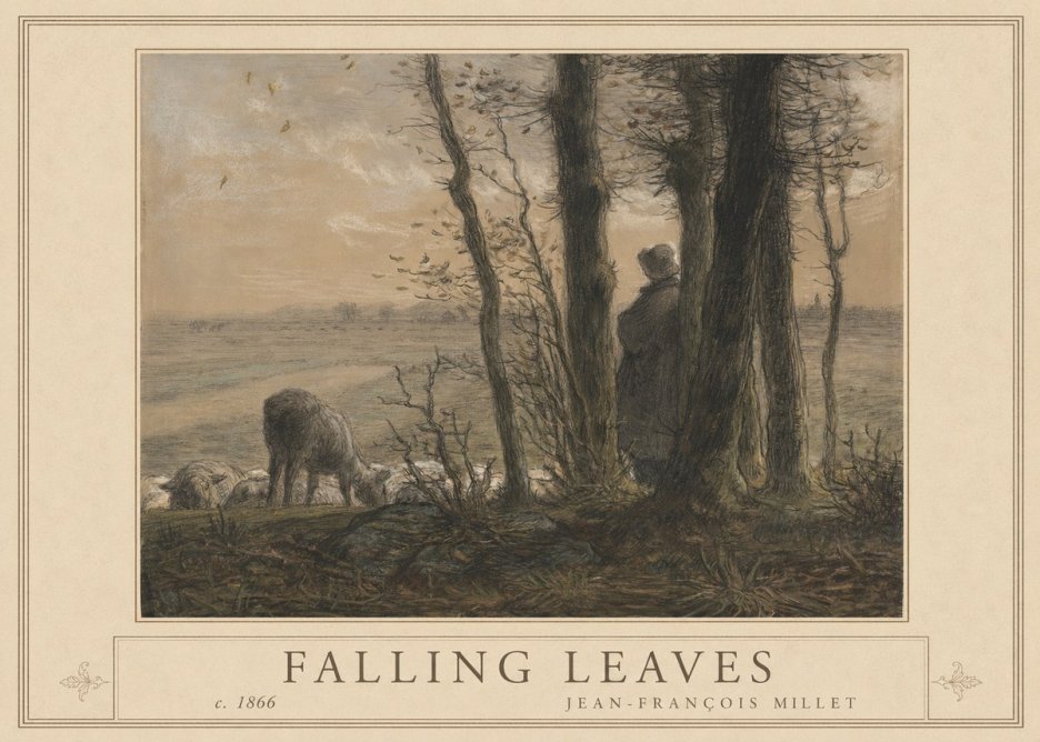 Jean-François Millet Falling Leaves No1 - Juliste