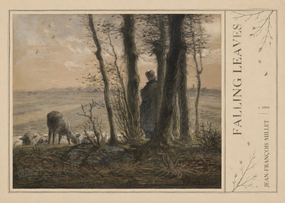 Jean-François Millet Falling Leaves No2 - Juliste