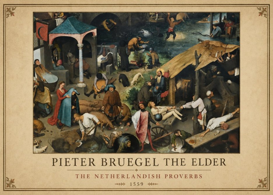 Pieter Bruegel The Netherlandish Proverbs III No1 - Juliste