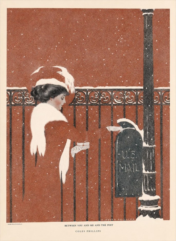 Coles Phillips Between You and Me and the Post No6 - Juliste