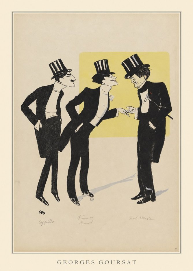 Georges Goursat Capiello, Fraxin De Crouset, Poul Hervieu No5 - Juliste