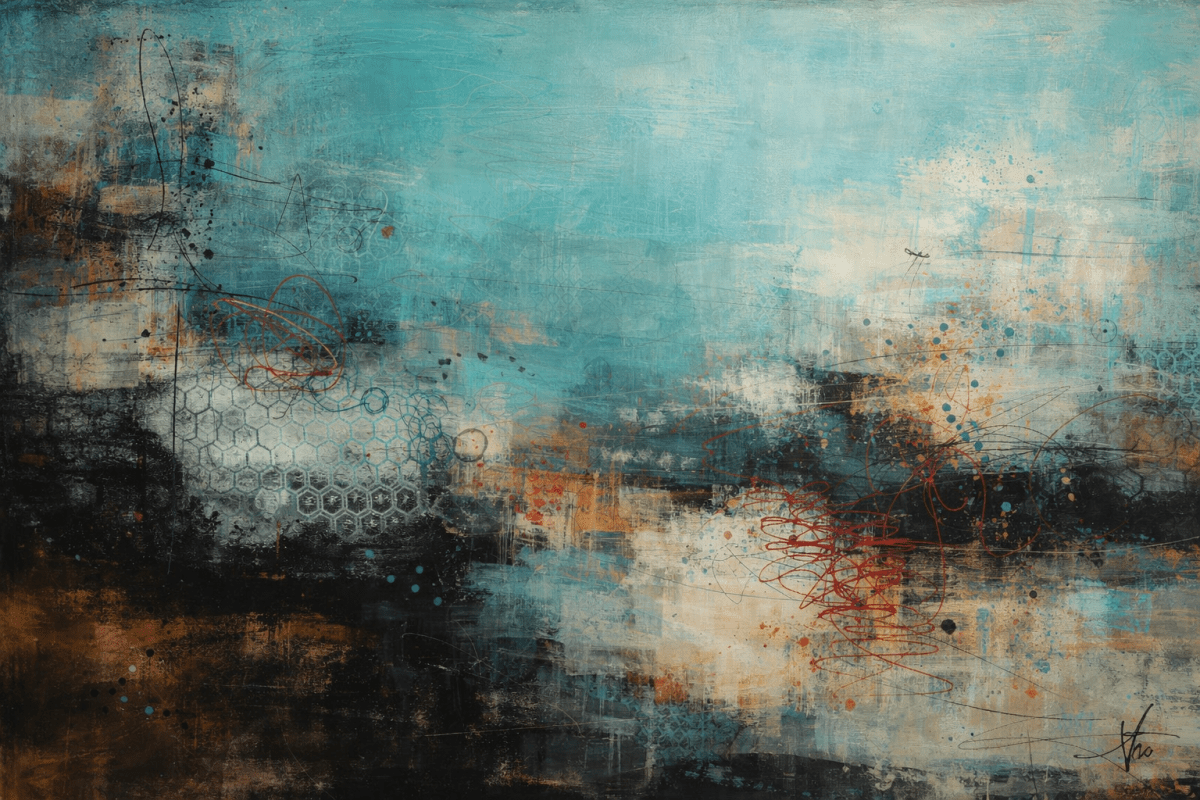 Swirling Aqua Canvas