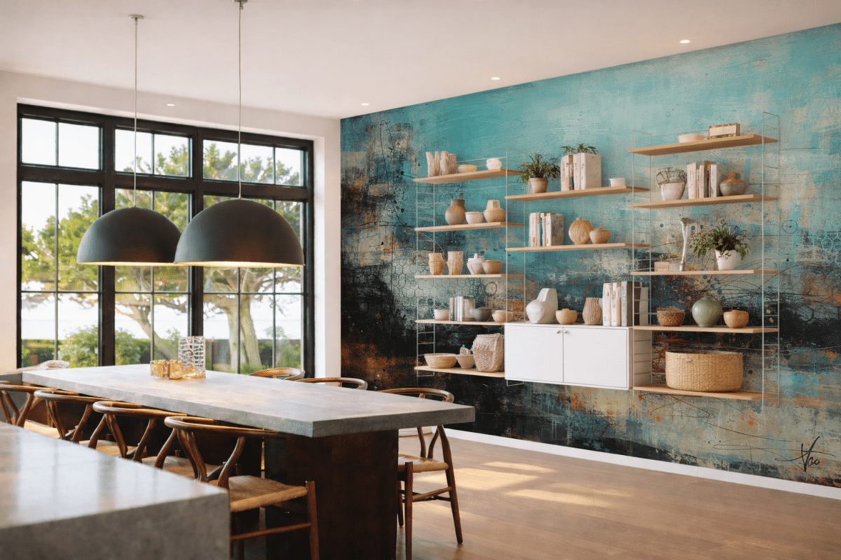 Swirling Aqua Canvas