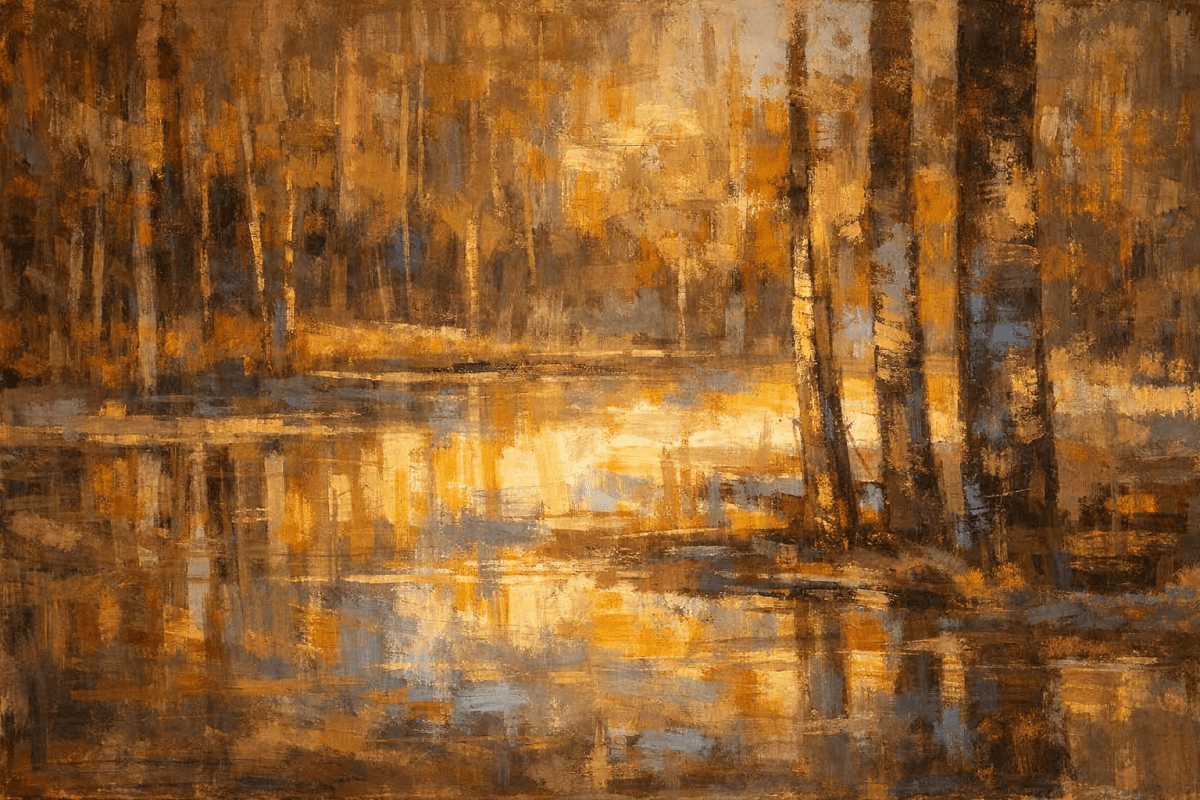 Golden Ripples Reflection