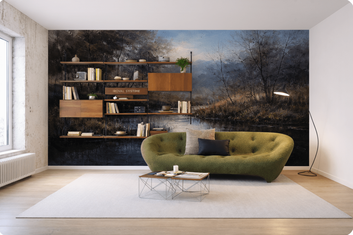 Misty Marshland Reflection