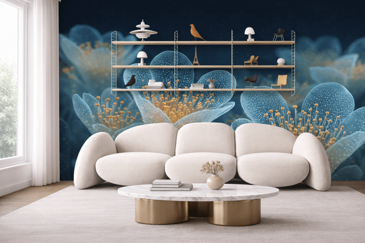 Frosted Floral Mural