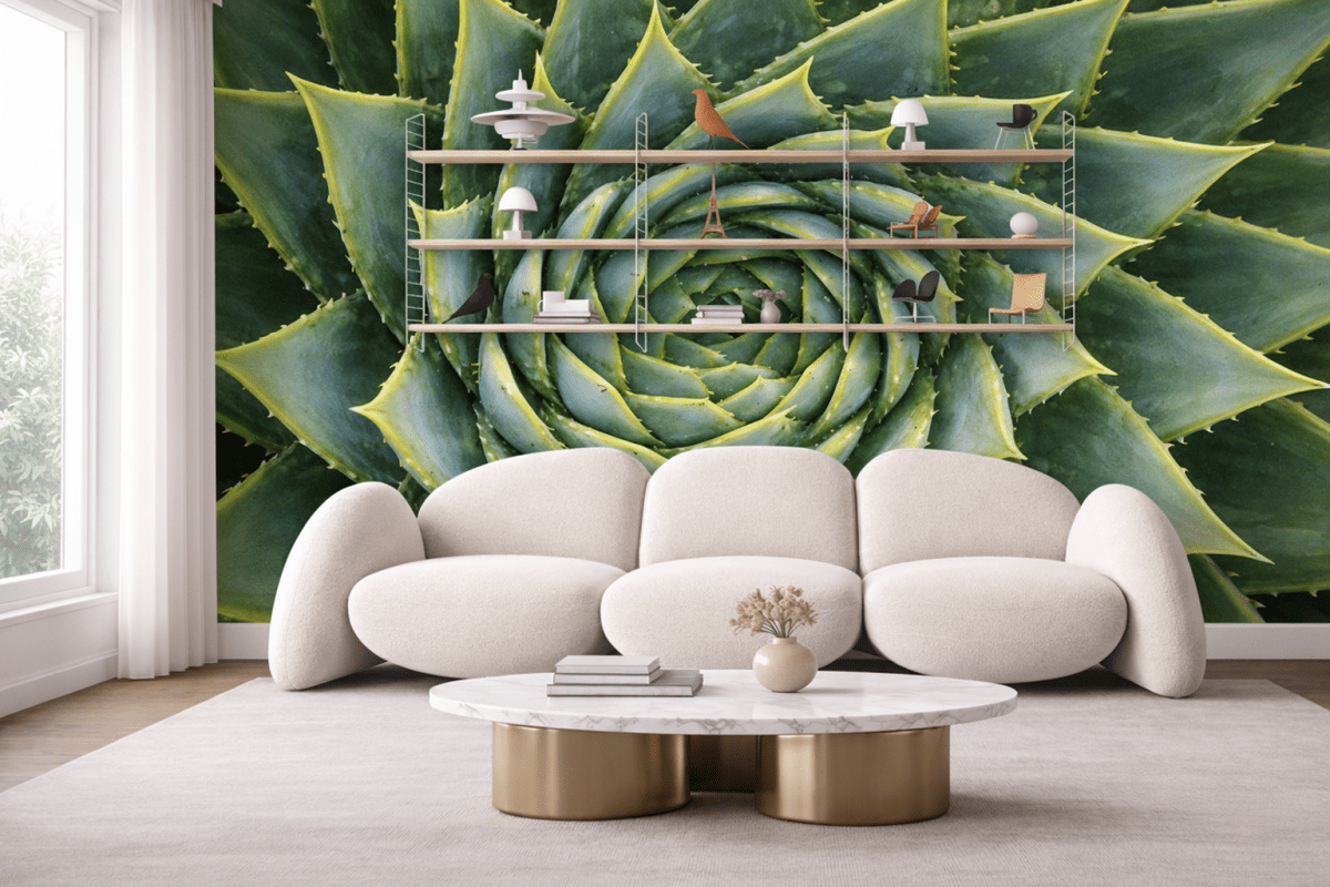 Spiral Cactus Mural