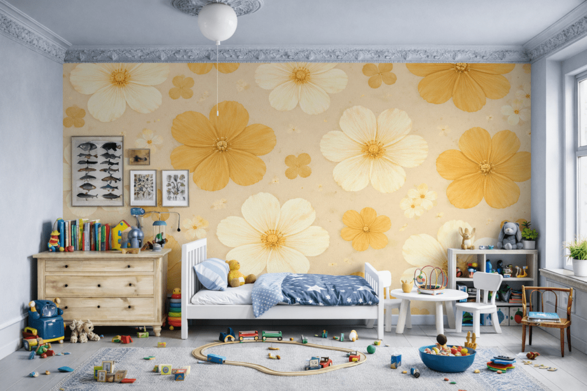 Golden Floral Tapestry