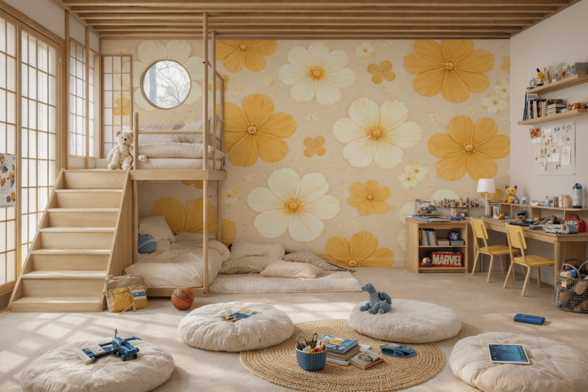 Golden Floral Tapestry