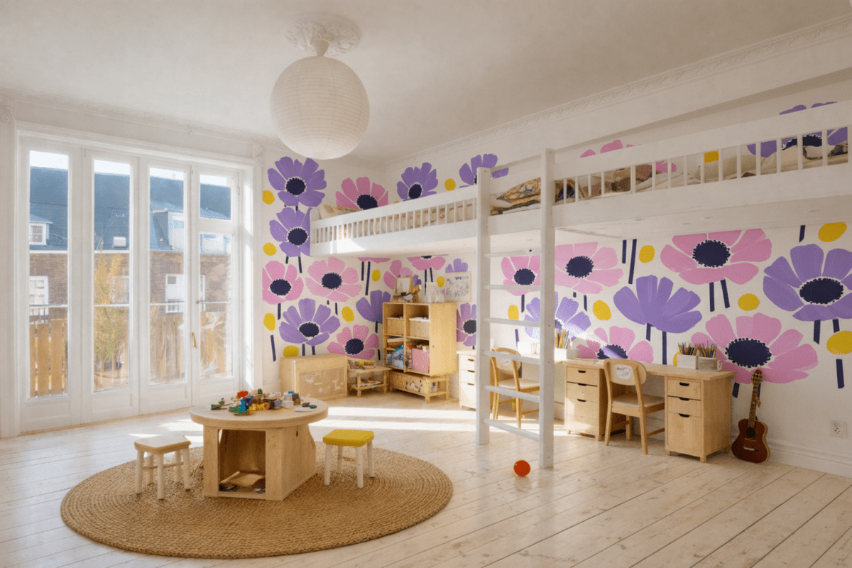 Vibrant Blossom Mural