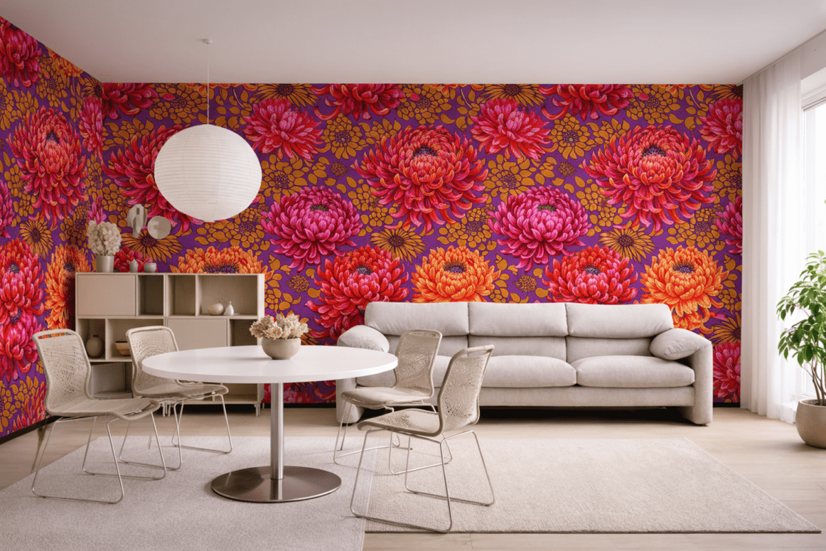 Saffron Chrysanthemum Tapestry