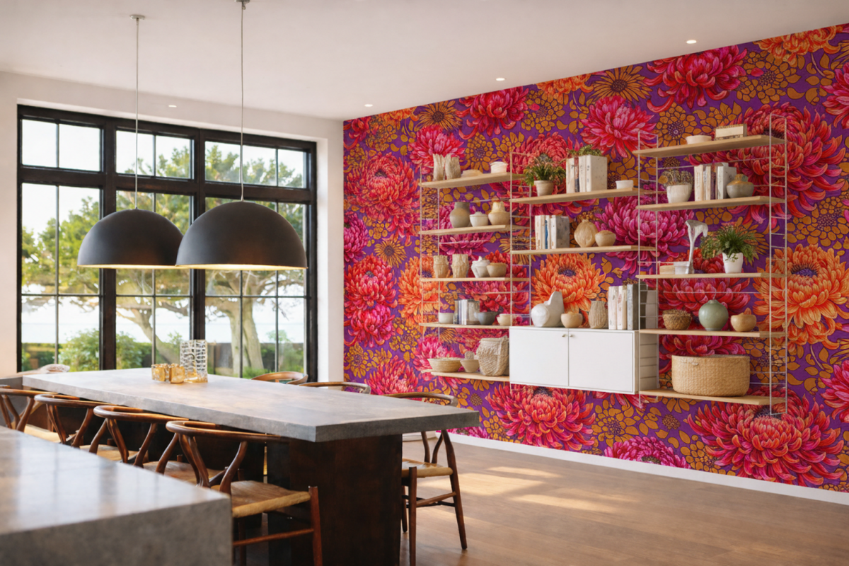 Saffron Chrysanthemum Tapestry