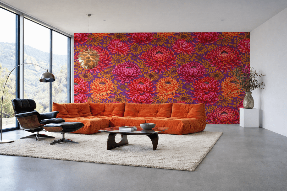 Saffron Chrysanthemum Tapestry