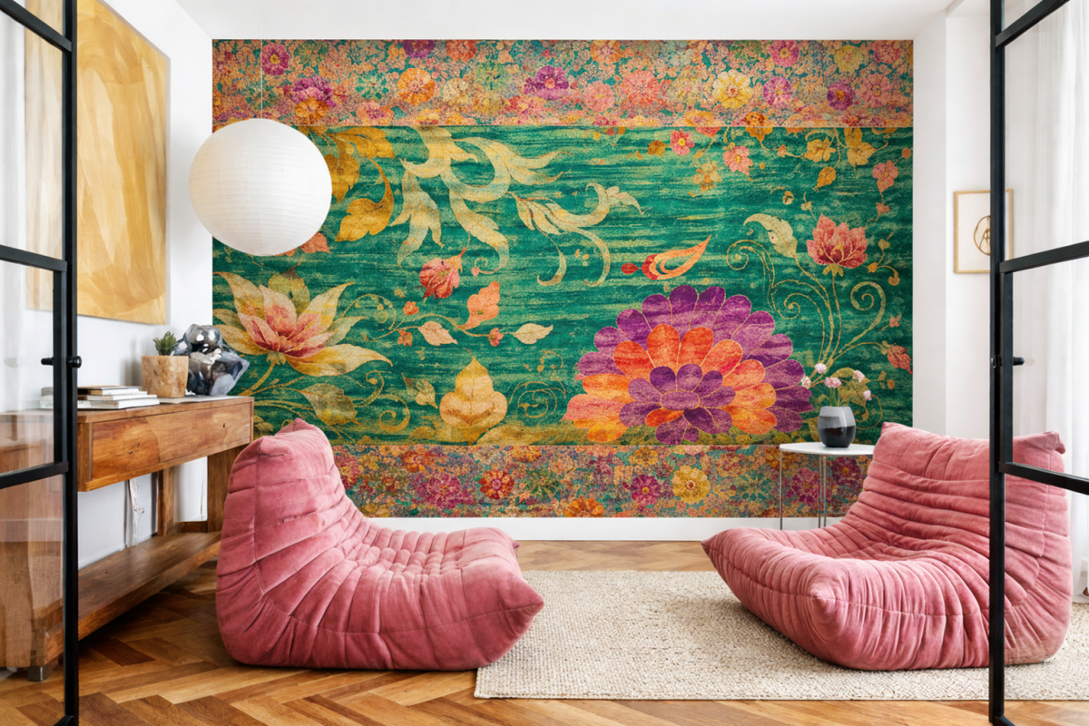 Vibrant Lotus Tapestry