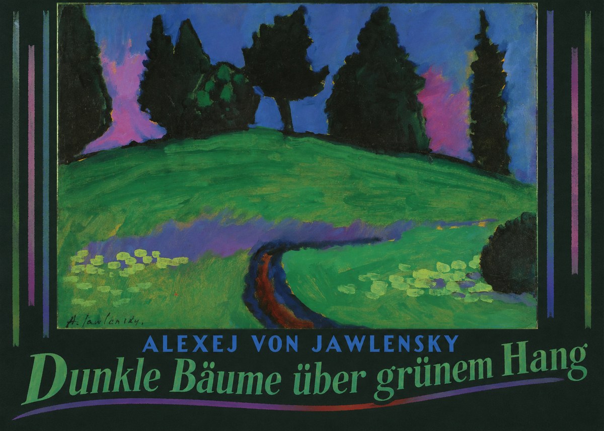 Alexej von Jawlensky Dunkle Bäume Über Grünem Hang No6 - Juliste