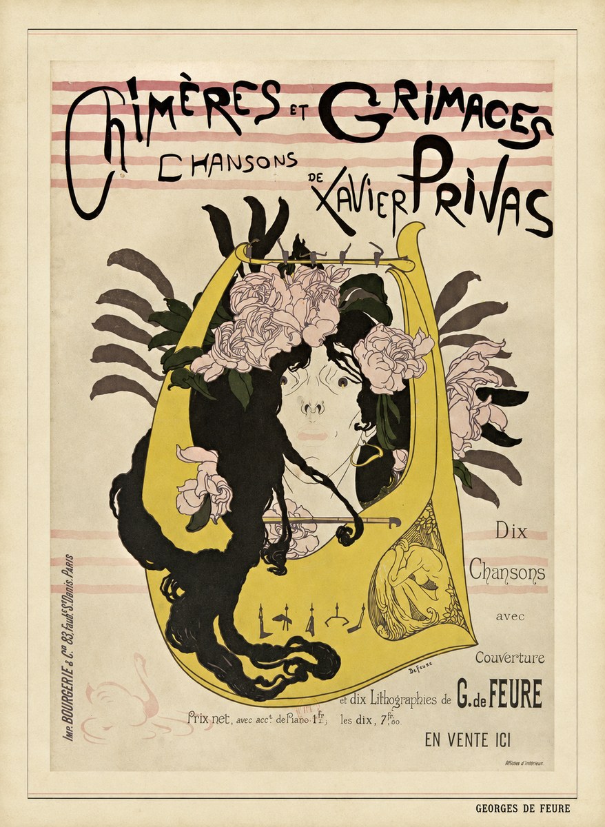 Georges de Feure Chimères Et Grimaces No5 - Juliste