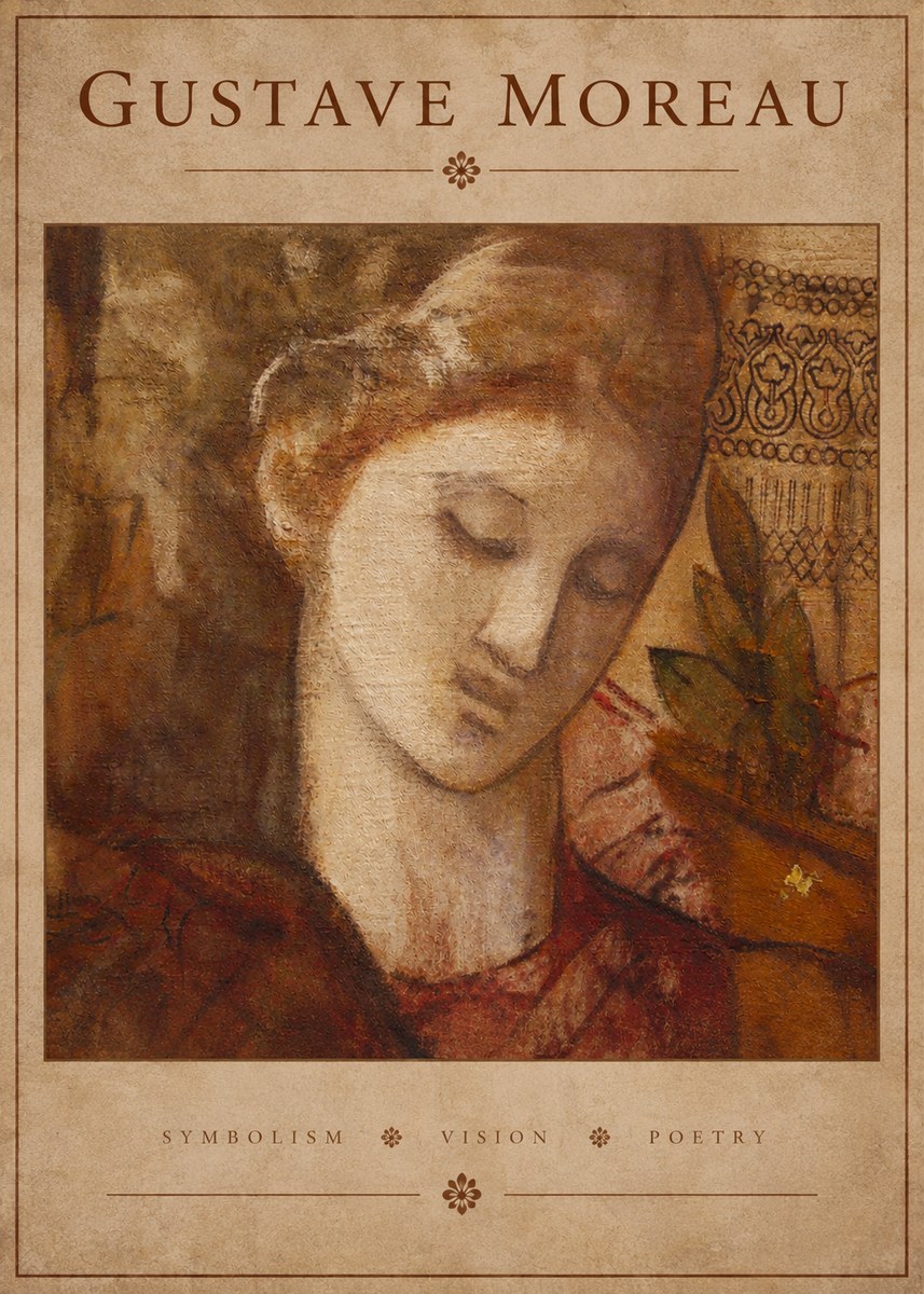 Gustave Moreau Female Head Study No3 - Juliste