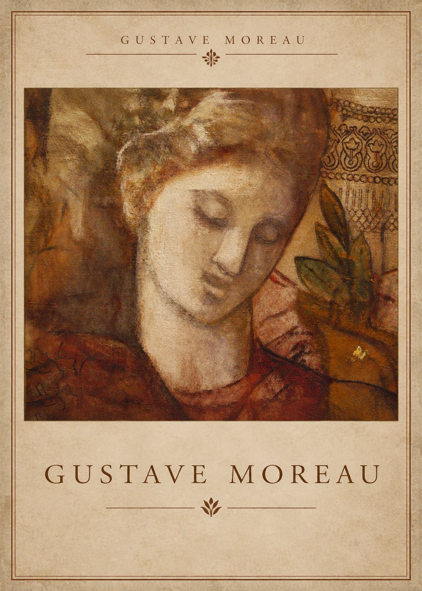 Gustave Moreau Female Head Study No4 - Juliste
