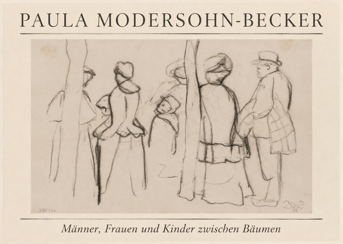 Paula Modersohn-Becker Männer, Frauen Und Kinder Zwischen Bäumen No1 - Juliste