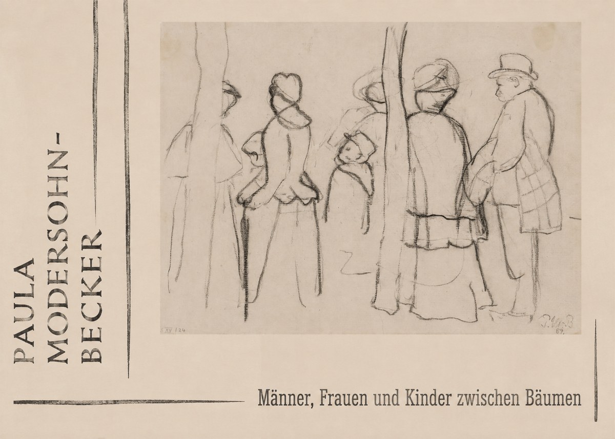 Paula Modersohn-Becker Männer, Frauen Und Kinder Zwischen Bäumen No2 - Juliste