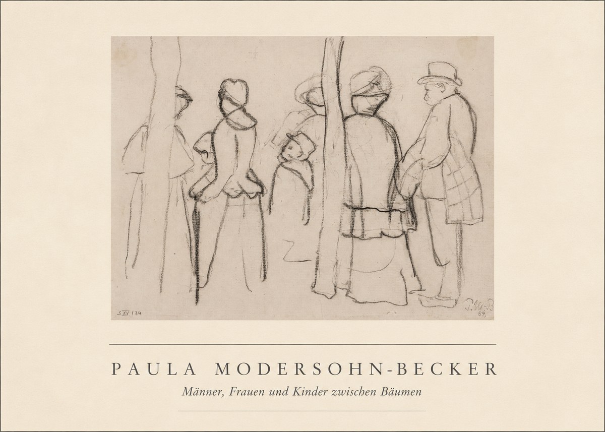 Paula Modersohn-Becker Männer, Frauen Und Kinder Zwischen Bäumen No4 - Juliste
