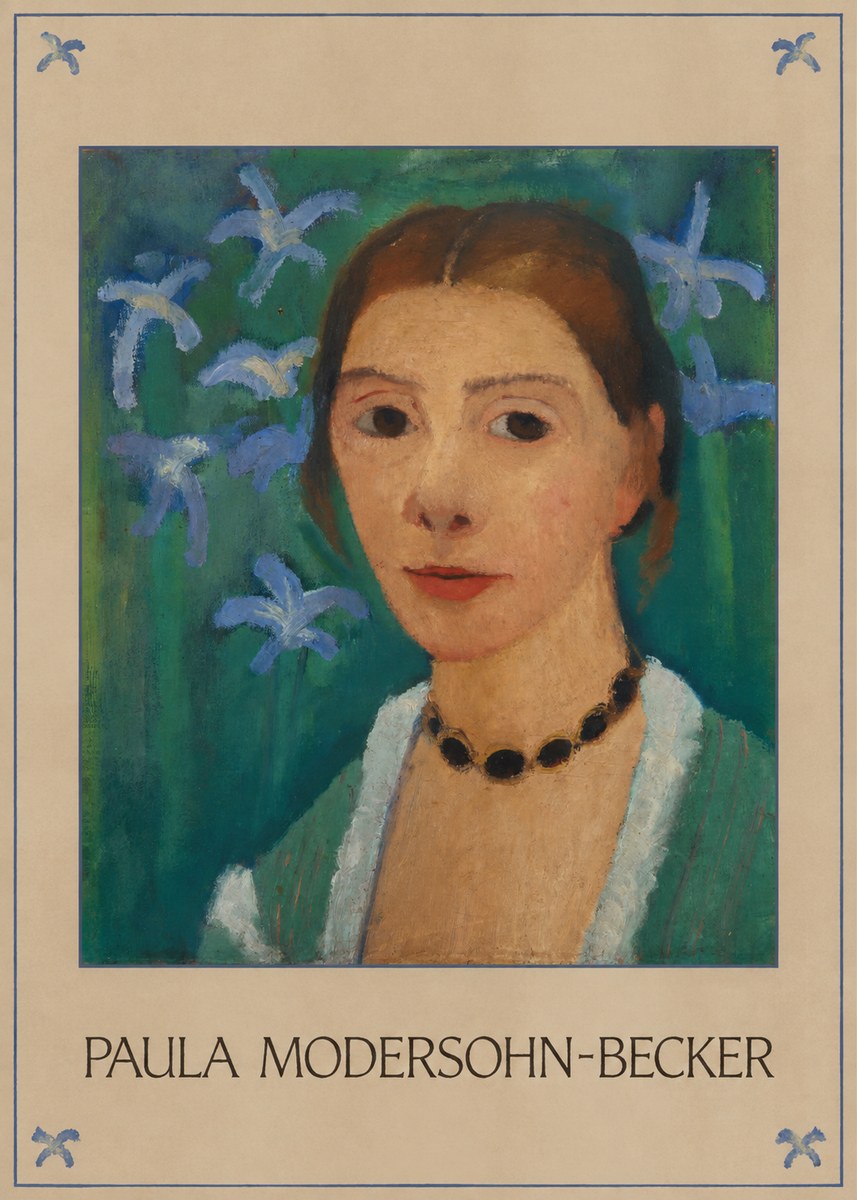Paula Modersohn-Becker Self-portrait with Blue Flowers No1 - Juliste