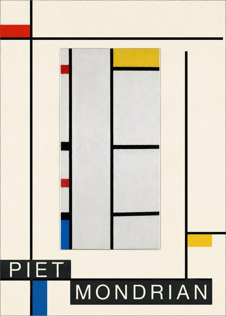 Piet Mondrian Composition with Red, Yellow, and Blue No4 - Juliste