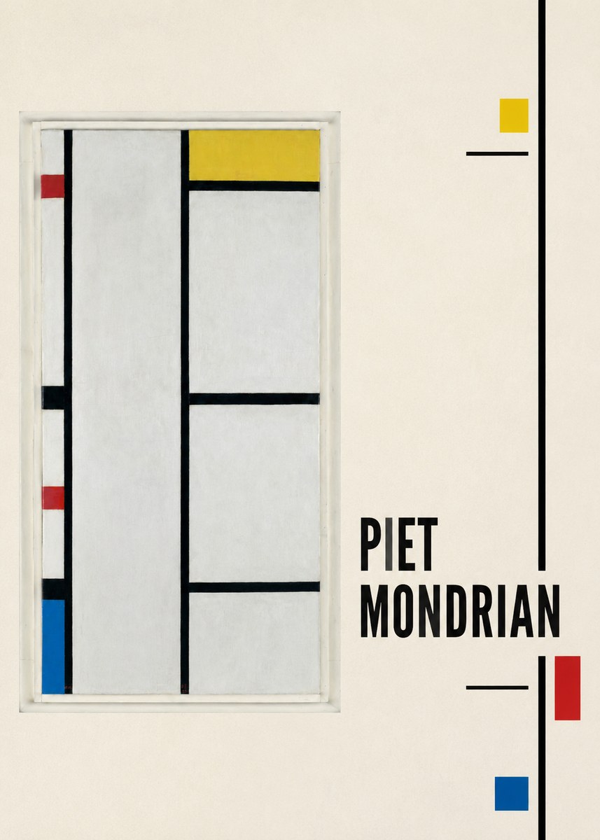 Piet Mondrian Composition with Red, Yellow, and Blue No6 - Juliste