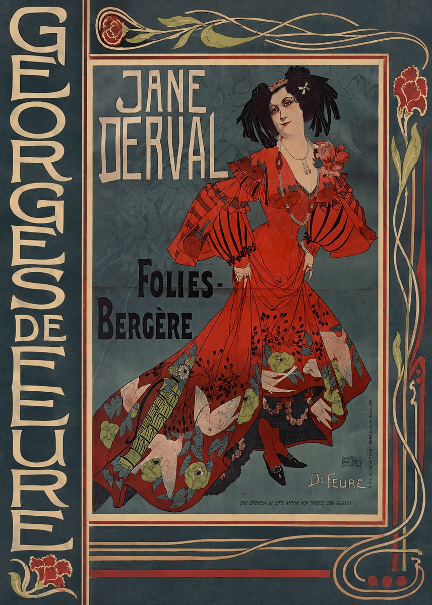 Georges de Feure Jane Derval - Folies-bergère I No3 - Juliste